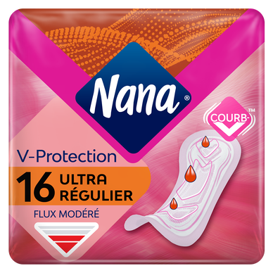 Serviettes hygiéniques avec ailettes Ultra régulier+ NANA x16