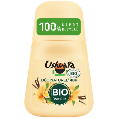 Déodorant femme bio vanille efficacité 48h USHUAÏA - bille 50ml