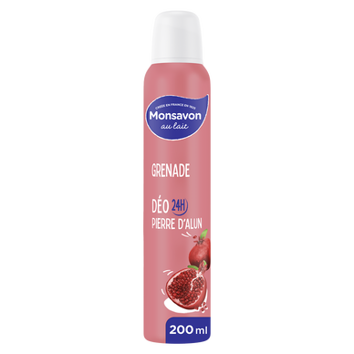 Déodorant à la pierre d'alun parfum grenade hibiscus MONSAVON, 200ml