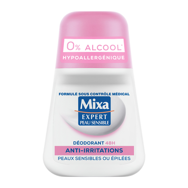 Déodorant femme anti-irritations peaux sensibles MIXA - bille 50ml