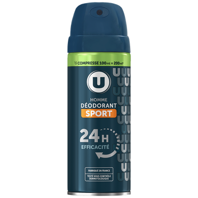 Déodorant compressé homme sport 24h, 100ml