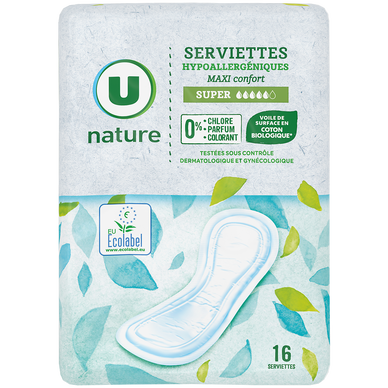 Serviettes hygiéniques maxi super - x16