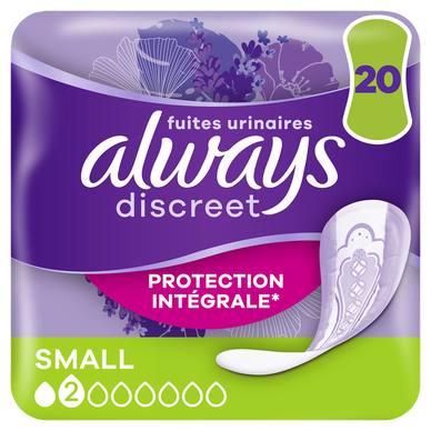 Serviettes pour fuites urinaires ALWAYS DISCREET Petit X20
