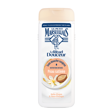 Soin gel douche surgras LE PETIT MARSEILLAIS argan et fleur d'oranger400ml