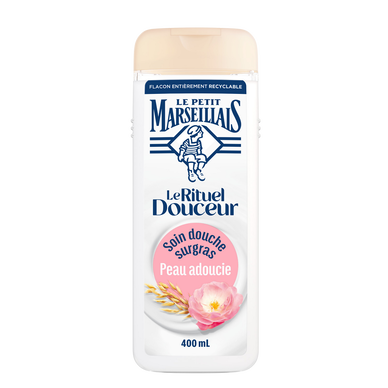 Soin gel douche douceur surgras LE PETIT MARSEILLAIS rituel douceur lait avoine et rose 400ml