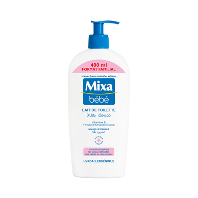 Lait de toilette très doux huile d'amande MIXA BÉBÉ - flacon 400ml