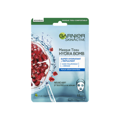 Masque tissu visage grenade hydratant & repulpant skin active GARNIER