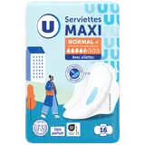 Serviettes hygiéniques maxi normal plus pliées  x16