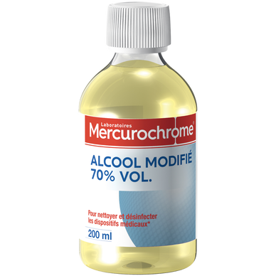 Alcool à 70° modifié MERCUROCHROME, flacon 200ml