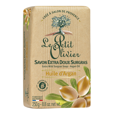 Savon extra doux surgras à l'huile d'argan LE PETIT OLIVIER, 250g