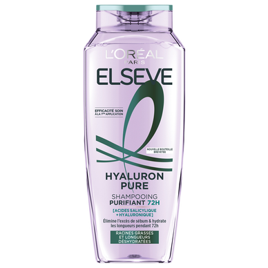 Shampoing purifiant hyaluron pure cuir chevelu gras ELSEVE - flacon 250ml
