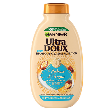 Shampoing crème nutrition richesse d'argan ULTRA DOUX - flacon 250ml