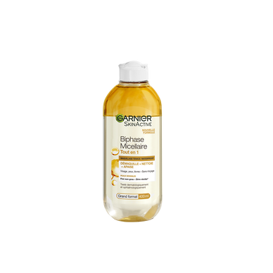 Solution micellaire biphase waterproof tout en 1 GARNIER - flacon 400ml