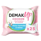 Lingettes démaquillantes pour peaux normales et mixtes DEMAK'UP, x25
