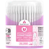 Bâtonnets ouatés cosmétiques sticks papier 100%  boîte de 80