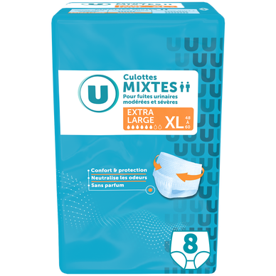 Culottes incontinence mixtes pour adulte Taille XL -, x8