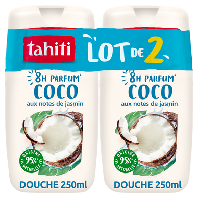 Gel douche TAHITI 8h coco et jasmin 2x250ml