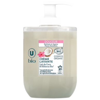 Crème lavante bio douceur de lait de coco et hibiscus  300ml