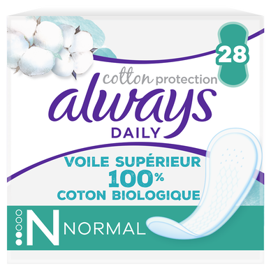 Protège slips coton organic normal ALWAYS, x28