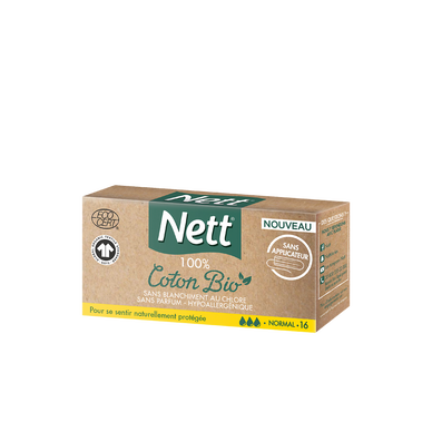 Tampons digitaux normal coton bio NETT boîte x16