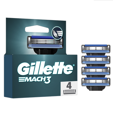 Recharge lames de rasoir base pour homme Mach3 GILLETTE x4