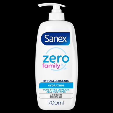 Gel douche SANEX Zéro Famille Tous types de peaux - Pompe 700ml