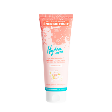 Shampooing pour cheveux abîmés parfum monoï et huile de macadamia ENERGIE FRUIT, flacon de 250ml