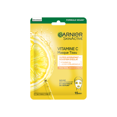 Masque visage tissu booster d'éclat à la vitamine c GARNIER - sachet1