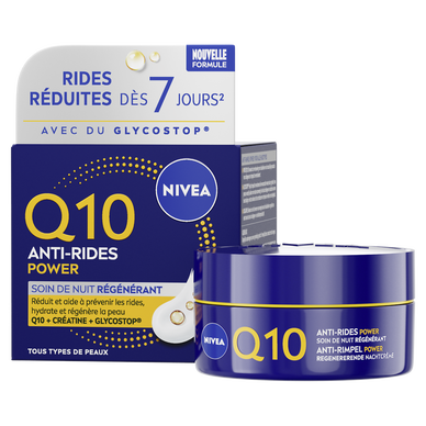 Crème visage de nuit anti-rides raffermissant Q10 Power NIVEA - pot de50ml