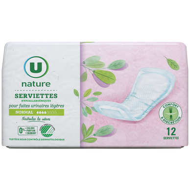 Serviettes incontinence normal x12