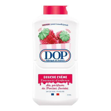 Gel douche crème parfum fraises sucrées DOP - flacon 310ml