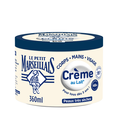 Crème corps au lait végétal LE PETIT MARSEILLAIS peaux très sèches 360ml
