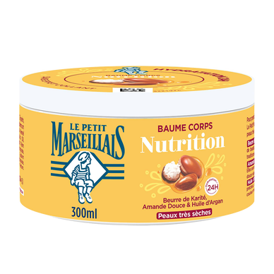 Baume corps nourrisant karité amande argan LE PETIT MARSEILLAIS, 300mL