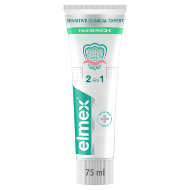 Dentifrice ELMEX Clinical expert sensibilité soin instantané fraîcheur75 ml