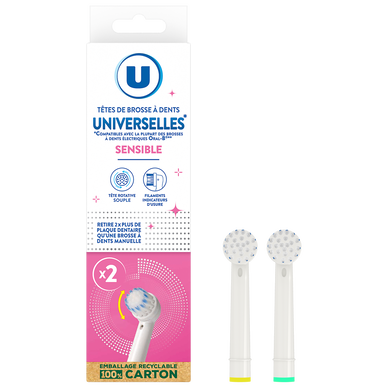 Tête brosse à dent universelle dents sensibles - x2