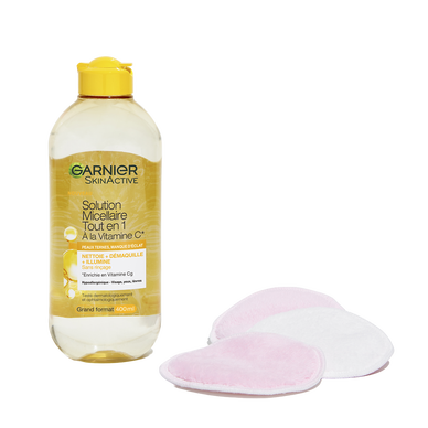 Eau micellaire tout en 1 à la vitamine c GARNIER - flacon 400ml