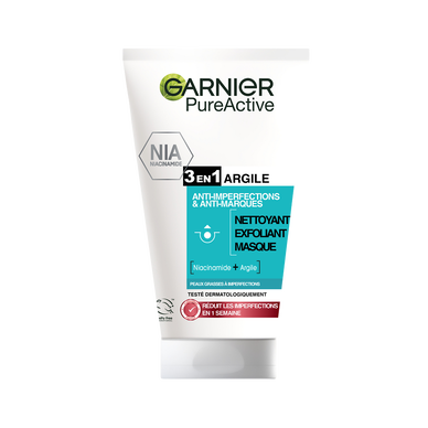 Nettoyant 3en1 argile GARNIER SkinActive Pure 150ml