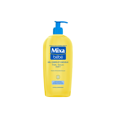 Gel 2 en 1 MIXA Bébé très doux en flacon pompe 400mL