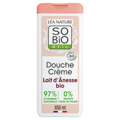 Gel douche au lait d'ânesse SO BIO Etic, 650ml