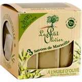 Savon de marseille huile d'olive extra pur 72% huiles végétalesLE PETIT OLIVIER 3x100g