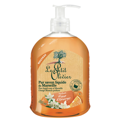 Savon liquide Marseille fleur oranger LE PETIT OLIVIER, 300ml