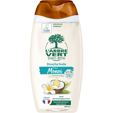 Douche huile L'ARBRE VERT monoï/huile coco 260mL