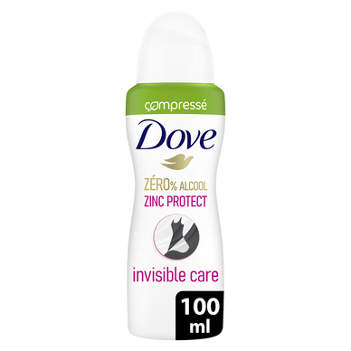 Déodorant invisible care 0% alcool spray compressé 72h DOVE 100ml
