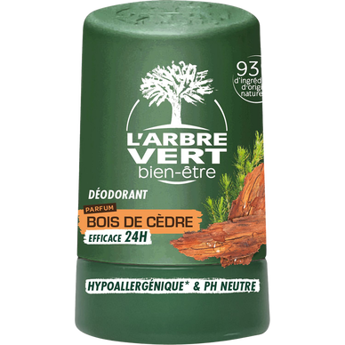 Déodorant Homme bois de cédre L'ARBRE VERT BIEN ETRE 50ml