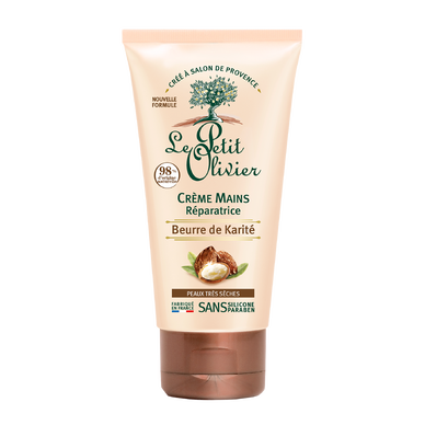 Crème réparatrice pour les mains au beurre de karité pour les peauxtrès sèches LE PETIT OLIVIER, tube de 75ml