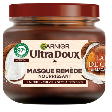 Masque remède nourrissant lait de coco macadamia ULTRA DOUX - pot 340ml