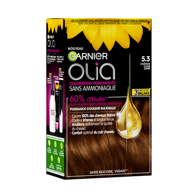 Coloration sans ammoniaque 5.3 châtain clair doré OLIA GARNIER