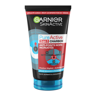 Masque GARNIER anti-points noirs 3en1 Pure active 150ml