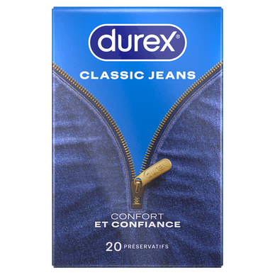 Préservatifs DUREX classic jeans confort et confiance X20
