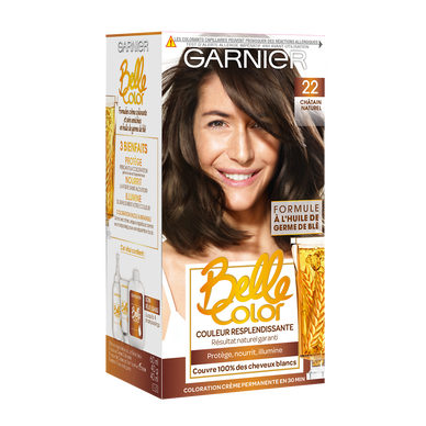 Coloration cheveux n°22 châtain naturel permanente belle color GARNIER